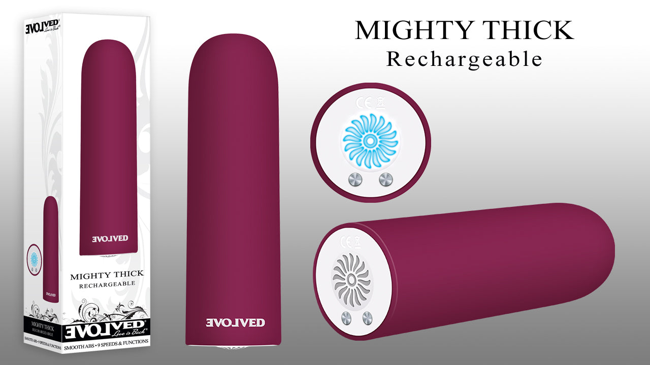 Evolved Mighty Thick Burgundy Red 9cm USB Rechargeable Bullet Vibrator