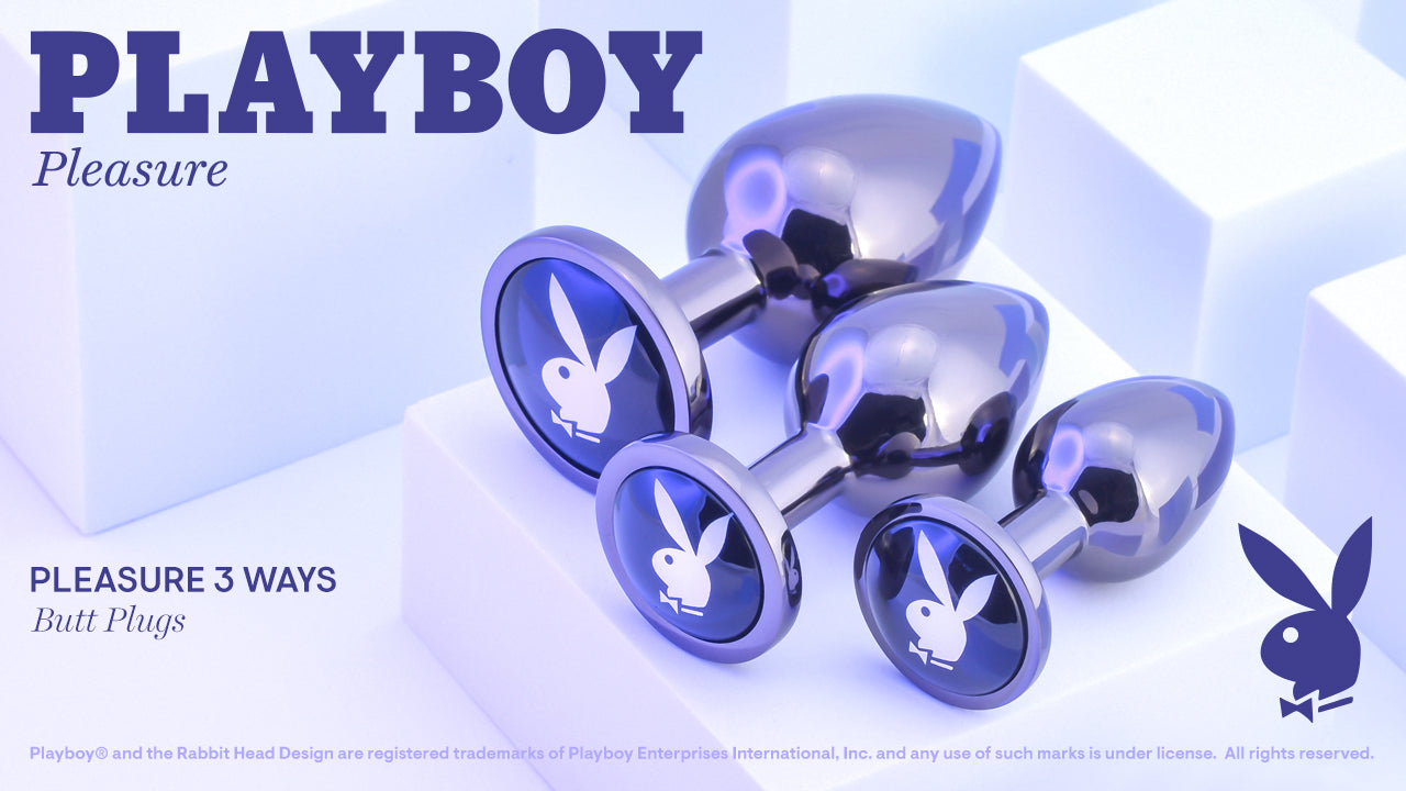 Playboy Pleasure PLEASURE 3 WAYS Metal Butt Plugs - Set of 3 Sizes