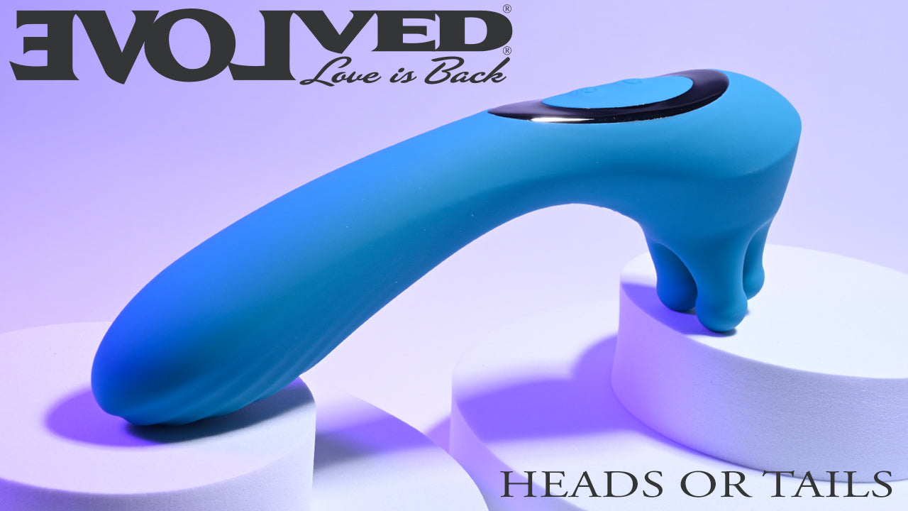 Evolved HEADS OR TAILS Blue 19.3cm USB Rechargeable Dual Ended Massager Vibrator