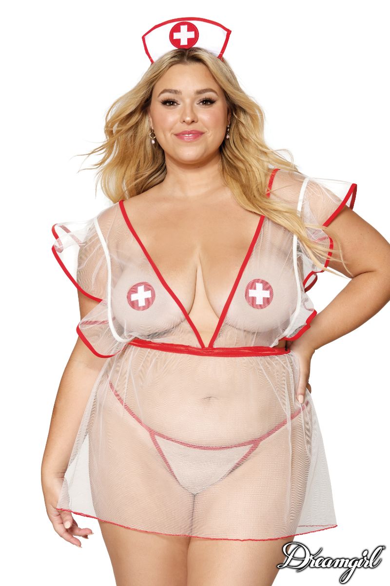 Dreamgirl Lingerie Bedroom Costume Nurse Me Good Size Queen