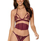 Dreamgirl Lingerie Bralette Waist Belt & G String Burgundy Size OS One Size