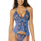 Dreamgirl Lingerie Bustier & G String Periwinkle Size OS One Size