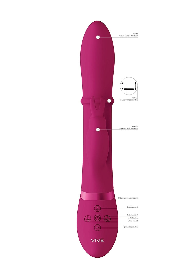 Shots Toys | VIVE Halo G-Spot Rabbit Vibrator with Stimulating Ring Pink