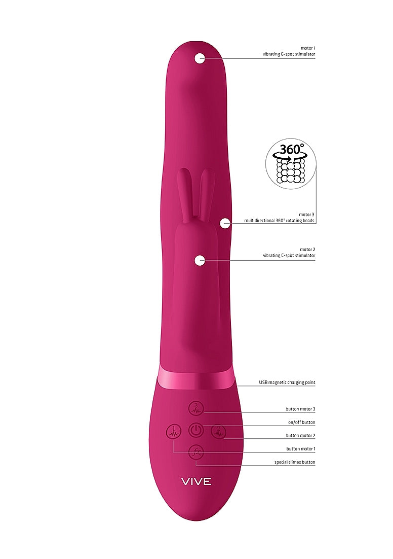 Shots Toys | VIVE Izara Rotating Beads G-Spot Rabbit Vibrator Pink