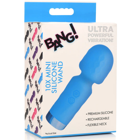 XR Brands | BANG! 10X Mini Silicone Wand Vibrator - Blue