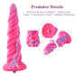 Hismith 10" Monster Series Vibrating Pink Swirl Awl Dildo w Remote (KlicLok)