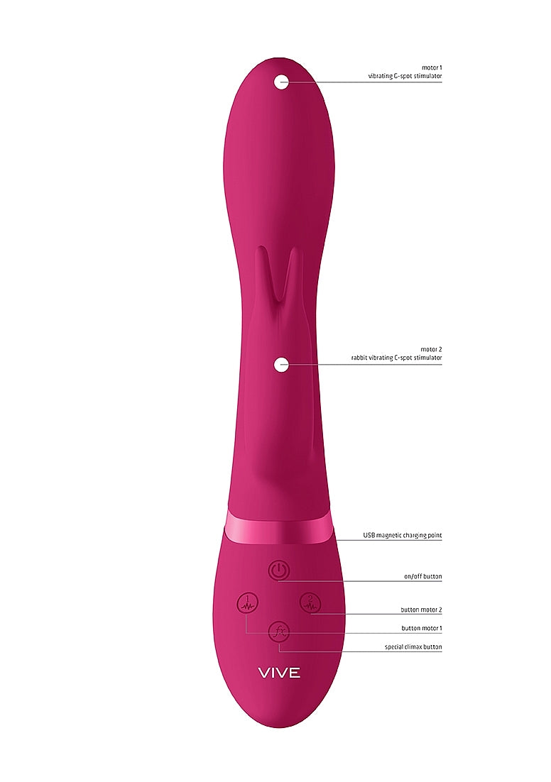 Shots Toys | VIVE Zosia Classic G-Spot Rabbit Vibrator USB Rechargeable Pink