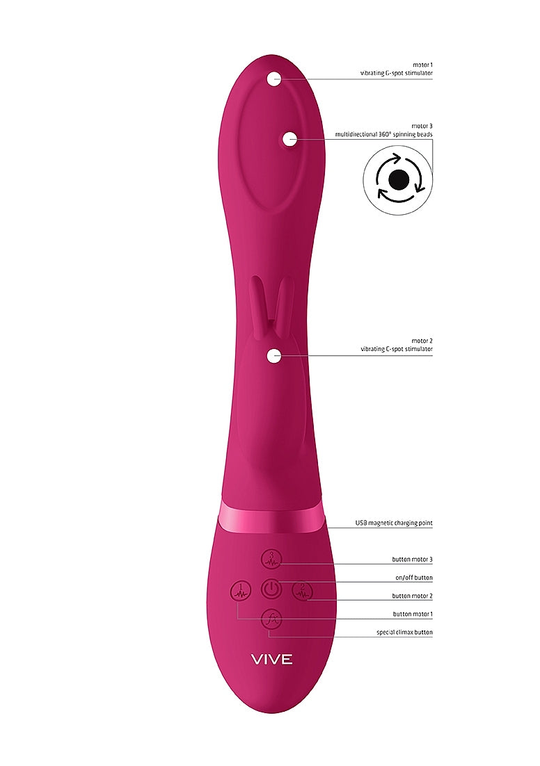 Shots Toys | VIVE Mira Spinning G-Spot Rabbit Vibrator Pink