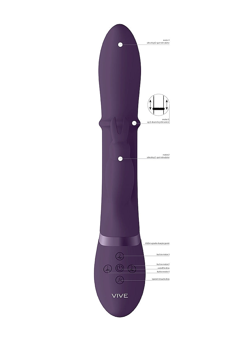 Shots Toys | VIVE Halo G-Spot Rabbit Vibrator with Stimulating Ring Purple