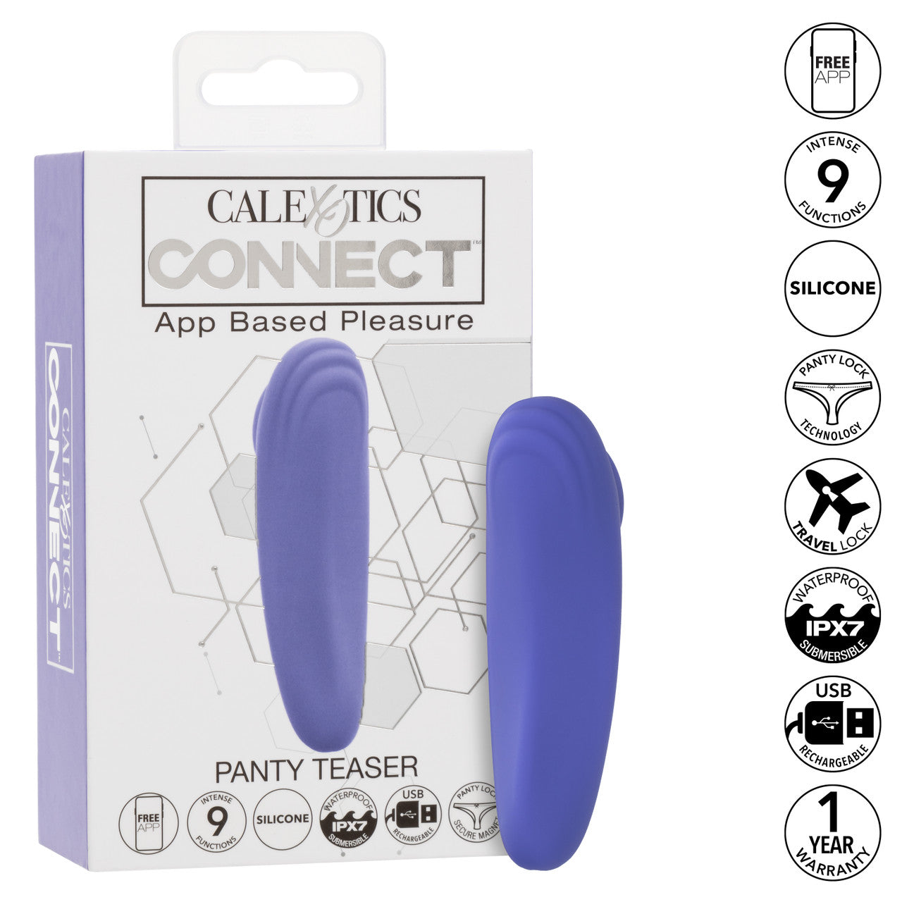 CalExotics Connect™ Panty Teaser - App Control Panty Vibrator with Magnetic Hold