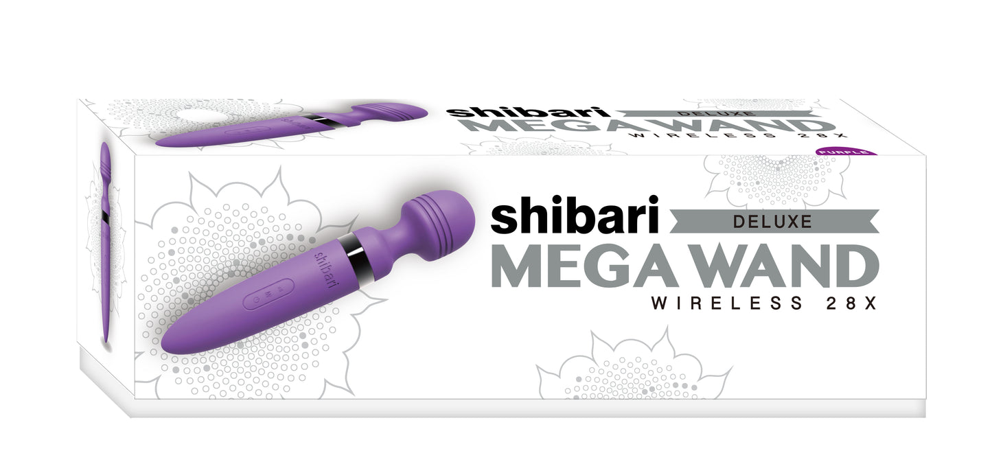 Shibari Deluxe Mega Wireless 28X Body Massager Wand Vibrator - Purple