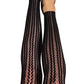 Kix'ies Lindsay Footless Fishnet Black Thigh-High Stockings - Size A/B/C/D