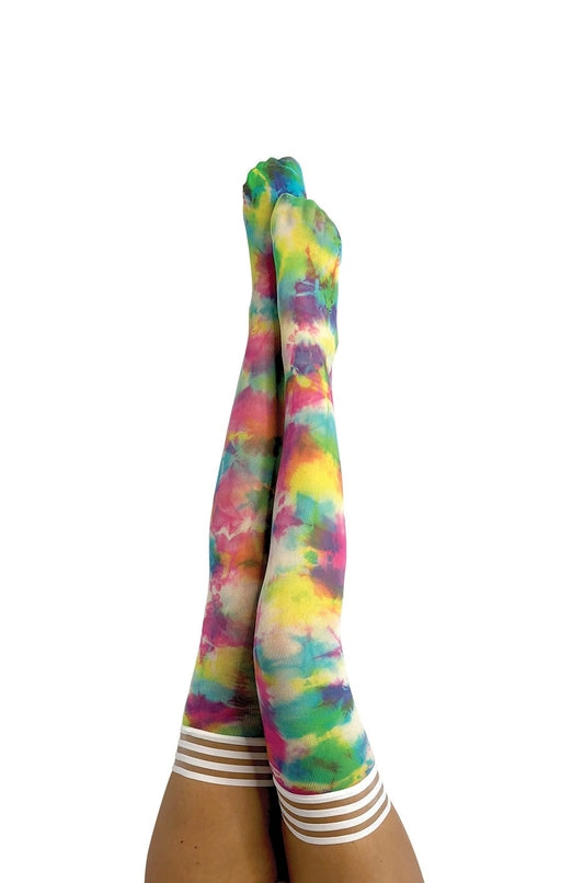 Kix'ies Gilly Muilt Color Tie Dye Thigh-High Stockings - Size A/B/C/D