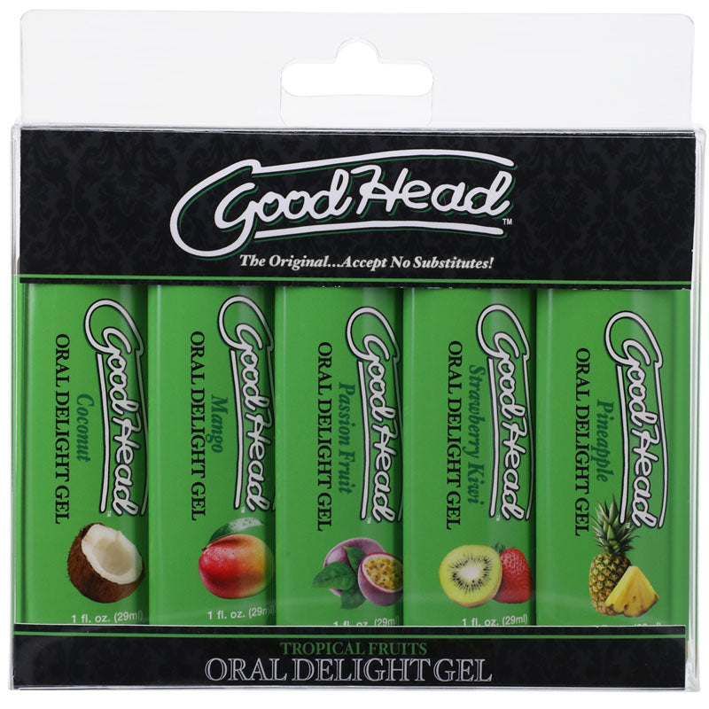 Doc Johnson GoodHead Oral Delight Gel - Tropical Fruits - 5x29ml - 5 Pack