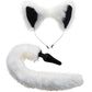 Tailz Anal Plug and Ears Set White Fox Tail