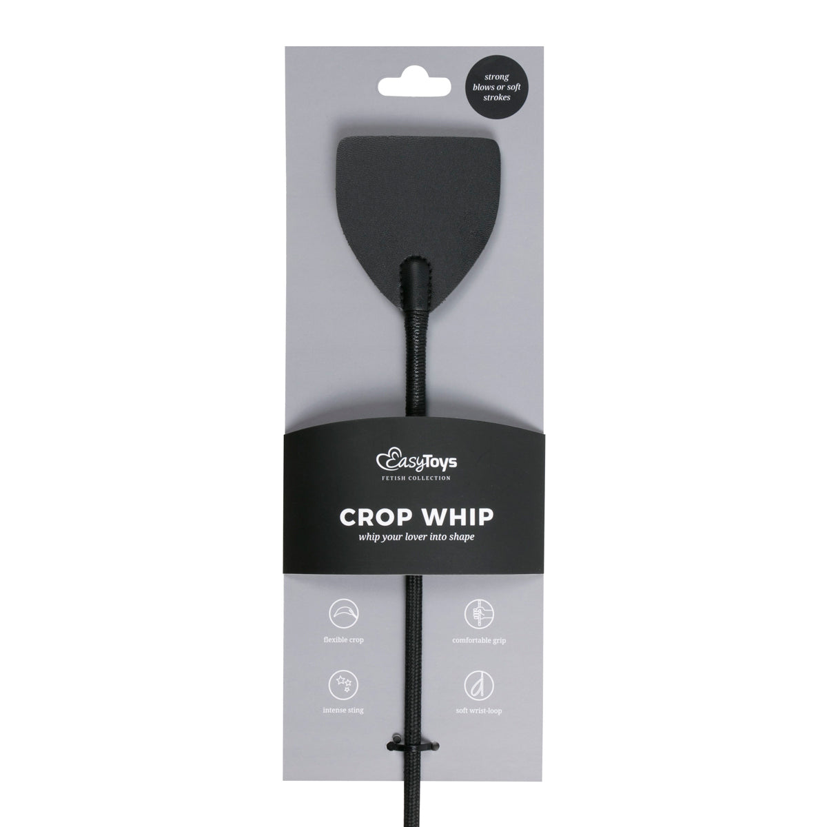 Fetish Collection Wide Crop Whip Black