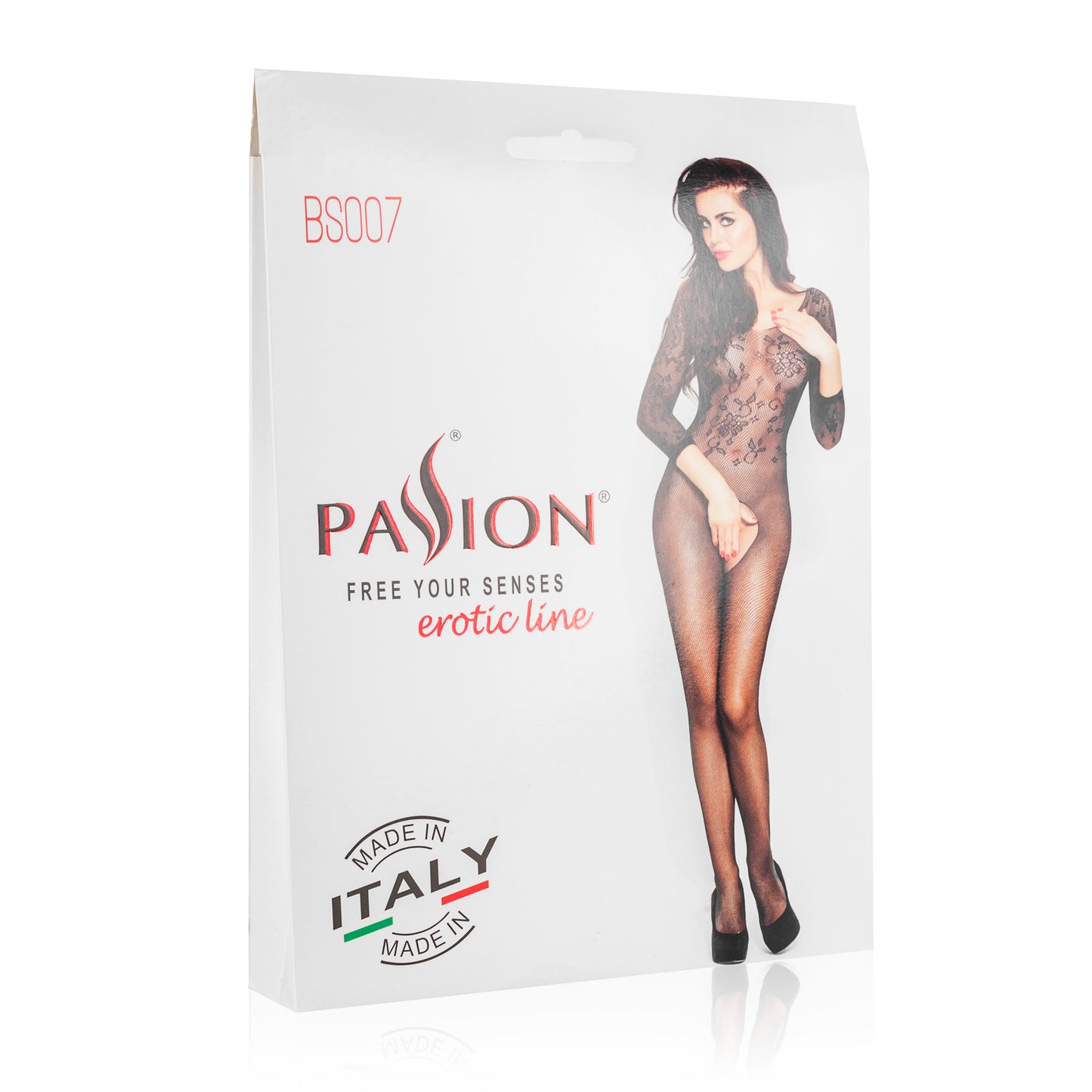 Passion Lingerie Bodysuit Fishnet With Open Crotch Black Size OS