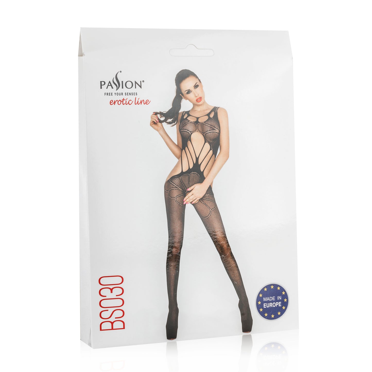 Passion Lingerie Bodysuit Fishnet With Large Holes Black Size OS