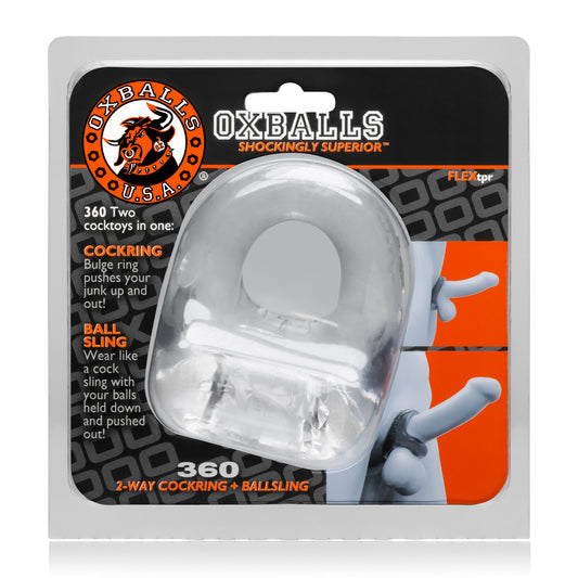 OxBalls 360 Cockring Cock Ring And Ballsling Clear