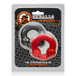 OxBalls ULTRABALLS 2-Pack Nodule Pressure Cockrings Steel And Red