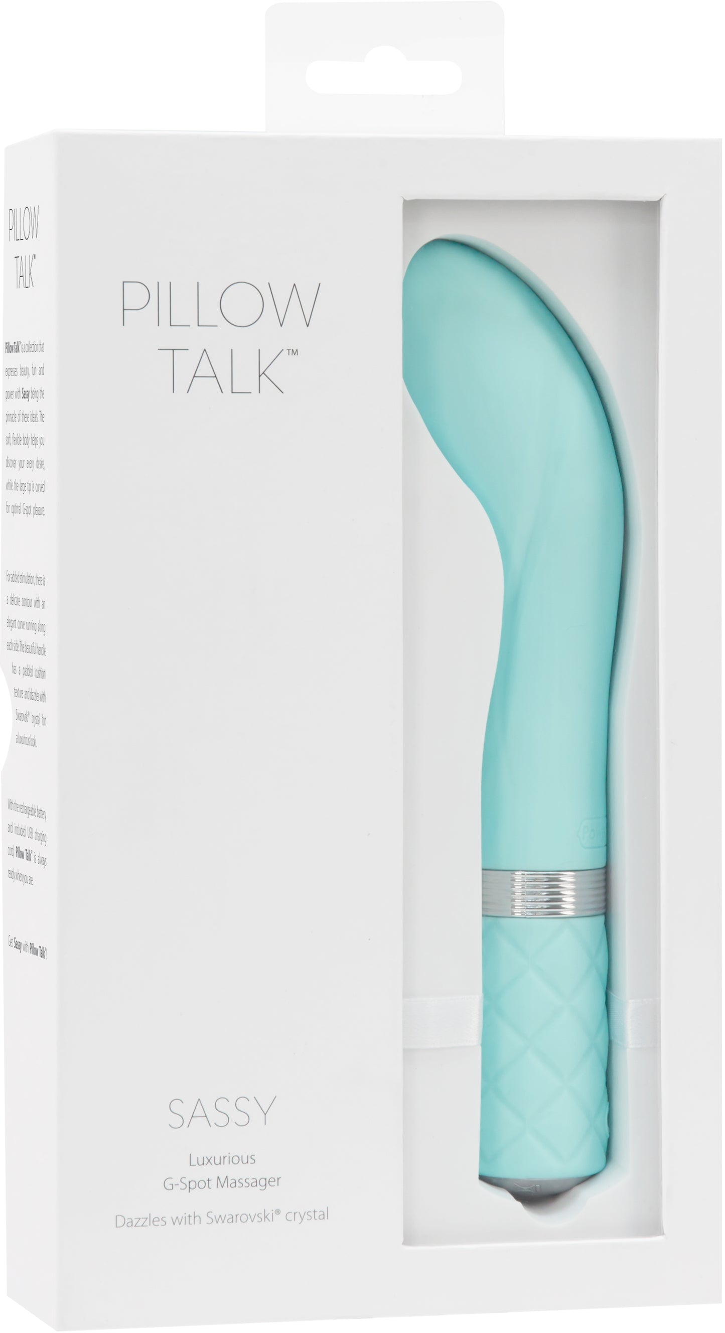 Pillow Talk Sassy Pink G-Spot Massager w Swarovski Crystal - Teal