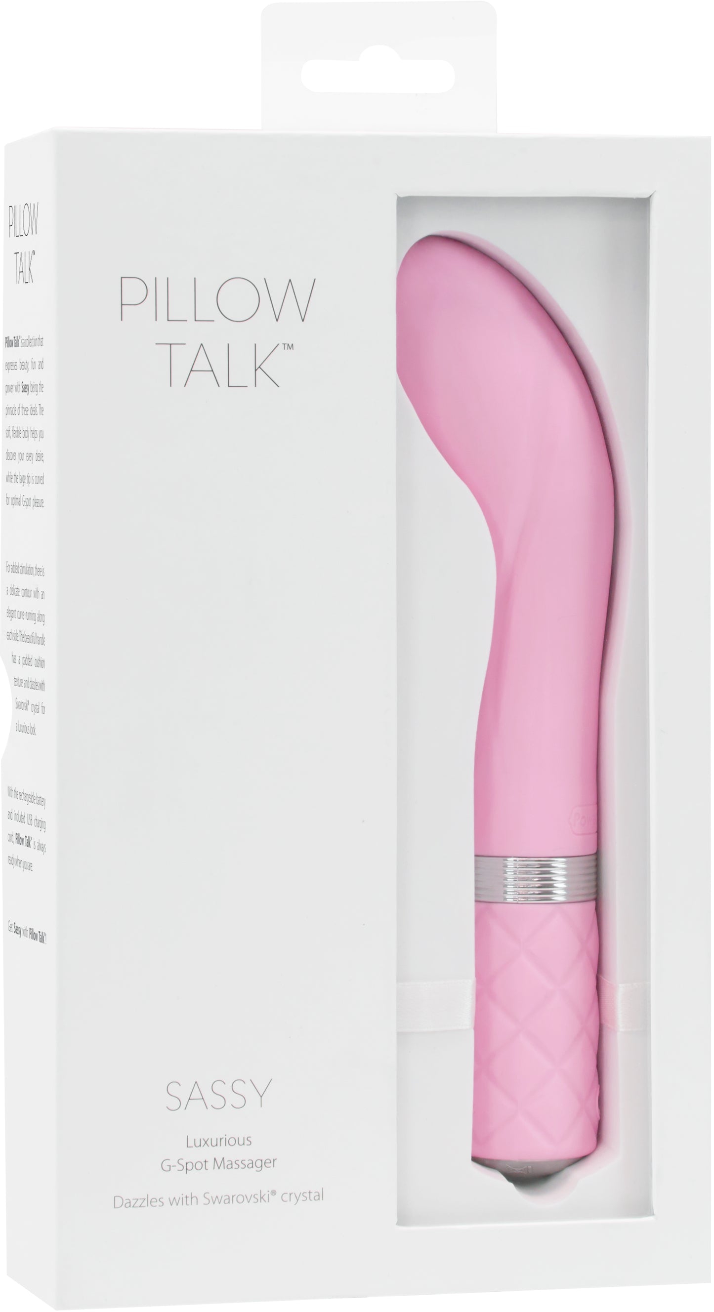 Pillow Talk Sassy Pink G-Spot Massager w Swarovski Crystal - Pink