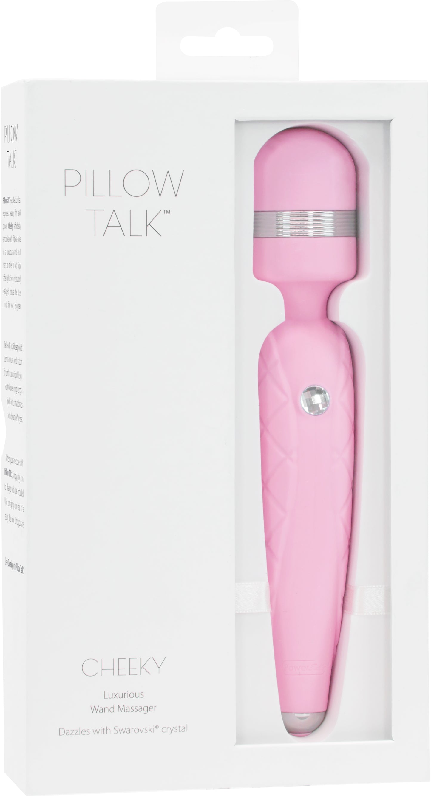 Pillow Talk Cheeky Body Wand w Swarovski Crystal Button - Pink