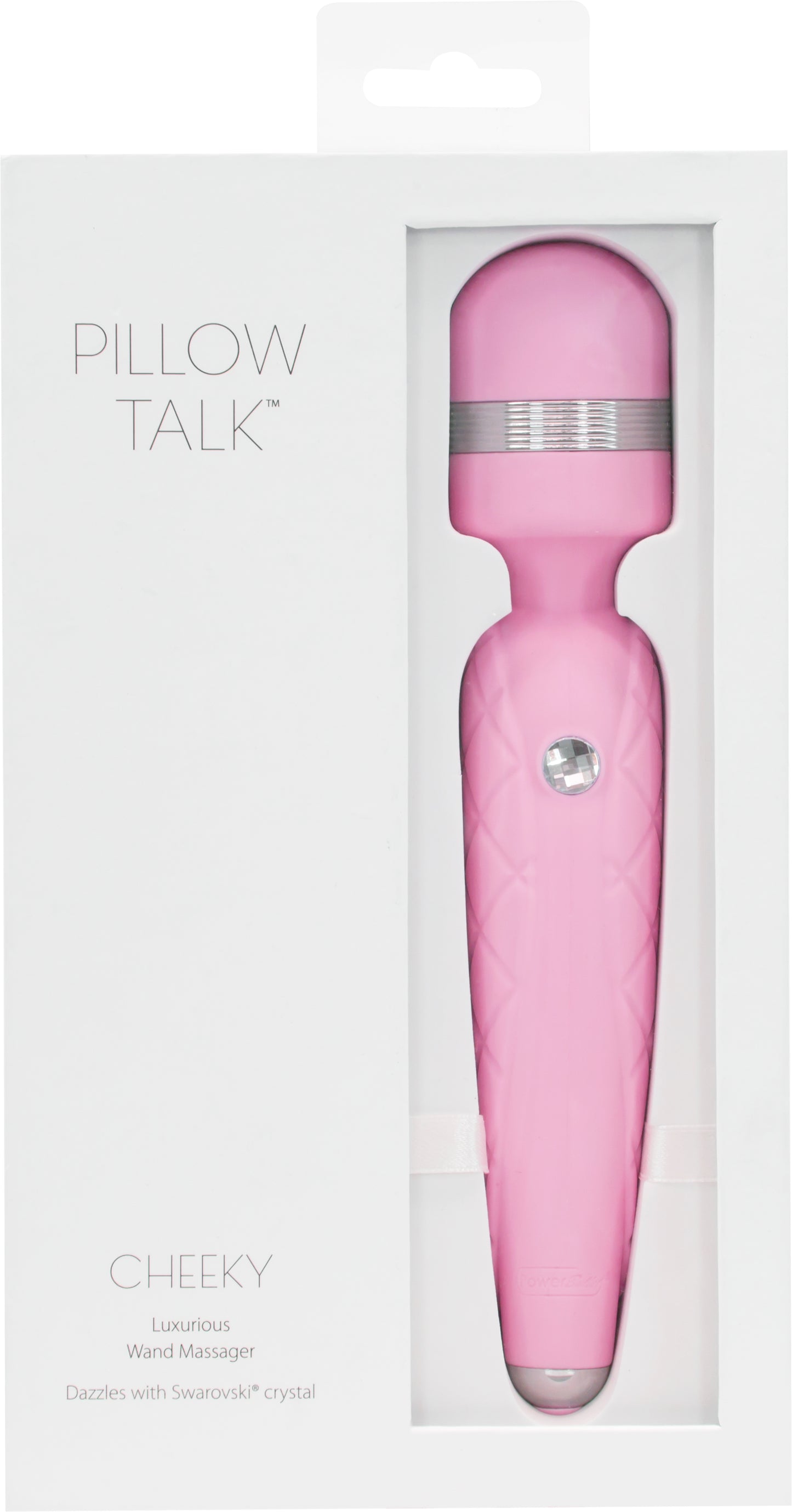 Pillow Talk Cheeky Body Wand w Swarovski Crystal Button - Pink