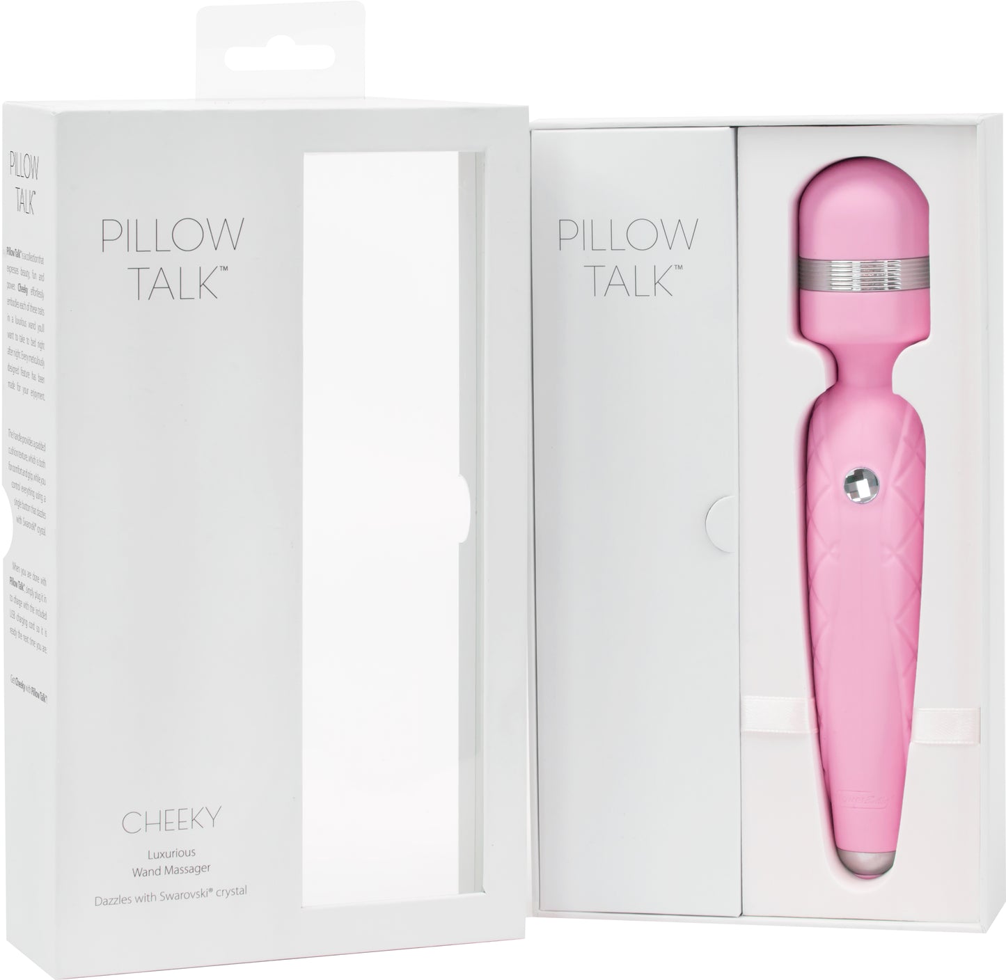 Pillow Talk Cheeky Body Wand w Swarovski Crystal Button - Pink