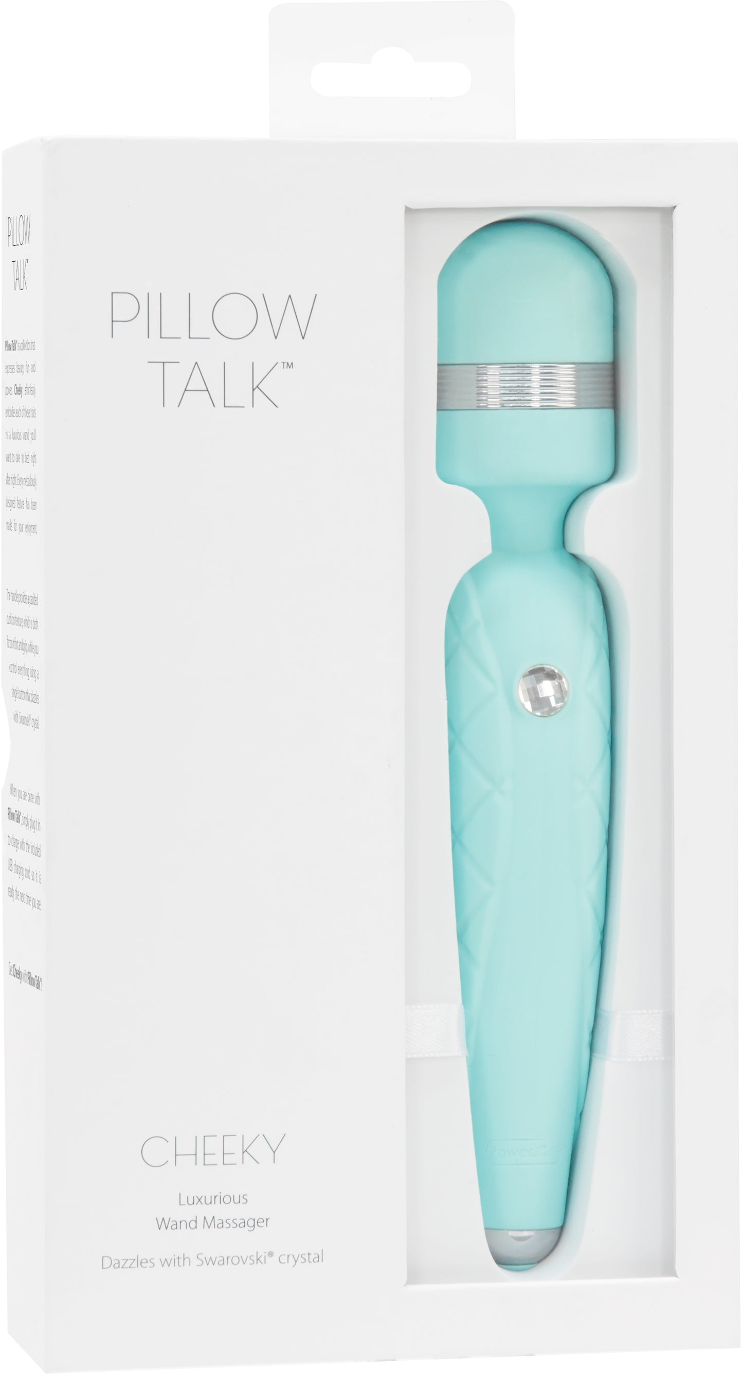 Pillow Talk Cheeky Body Wand w Swarovski Crystal Button - Teal