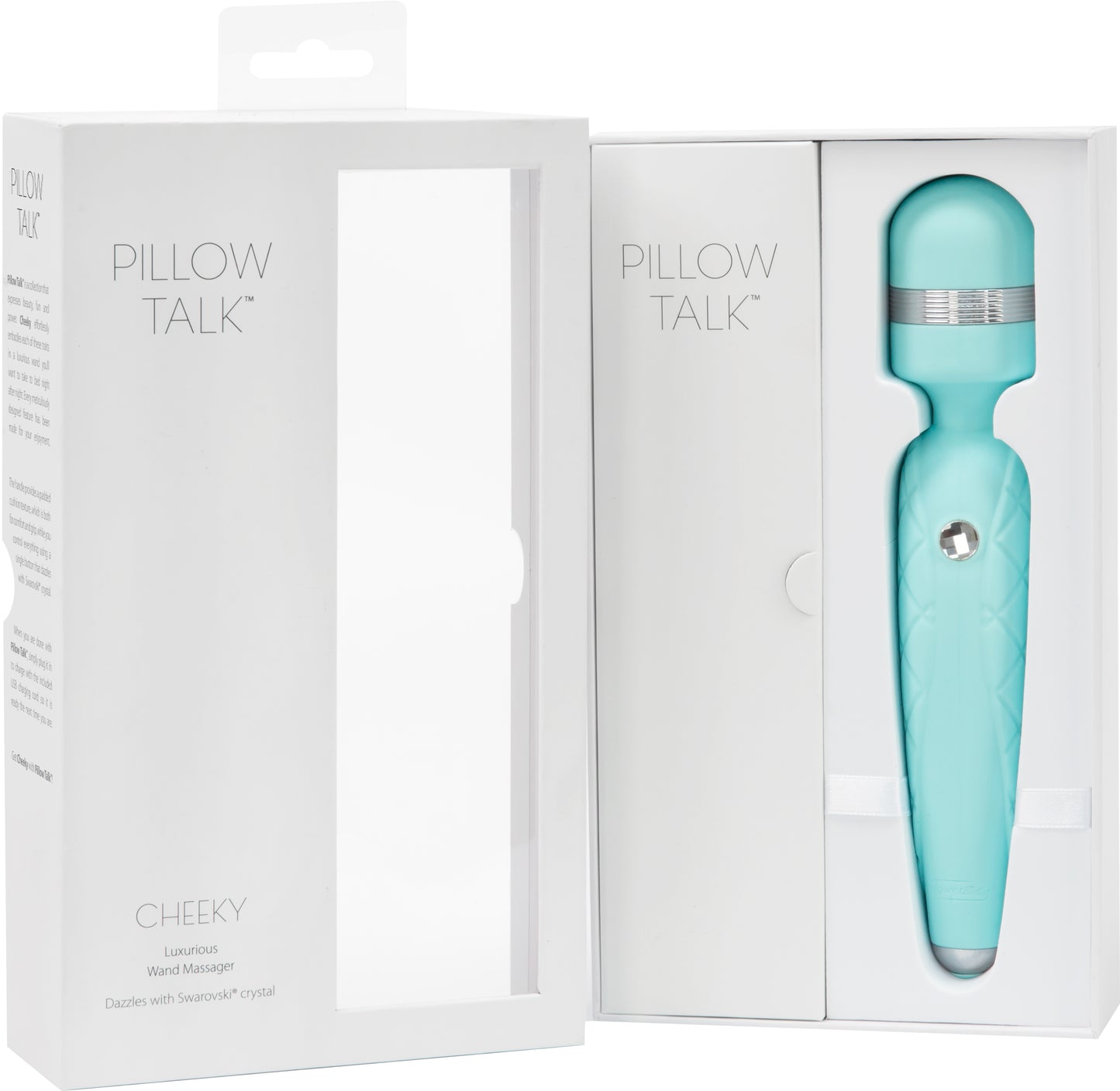 Pillow Talk Cheeky Body Wand w Swarovski Crystal Button - Teal