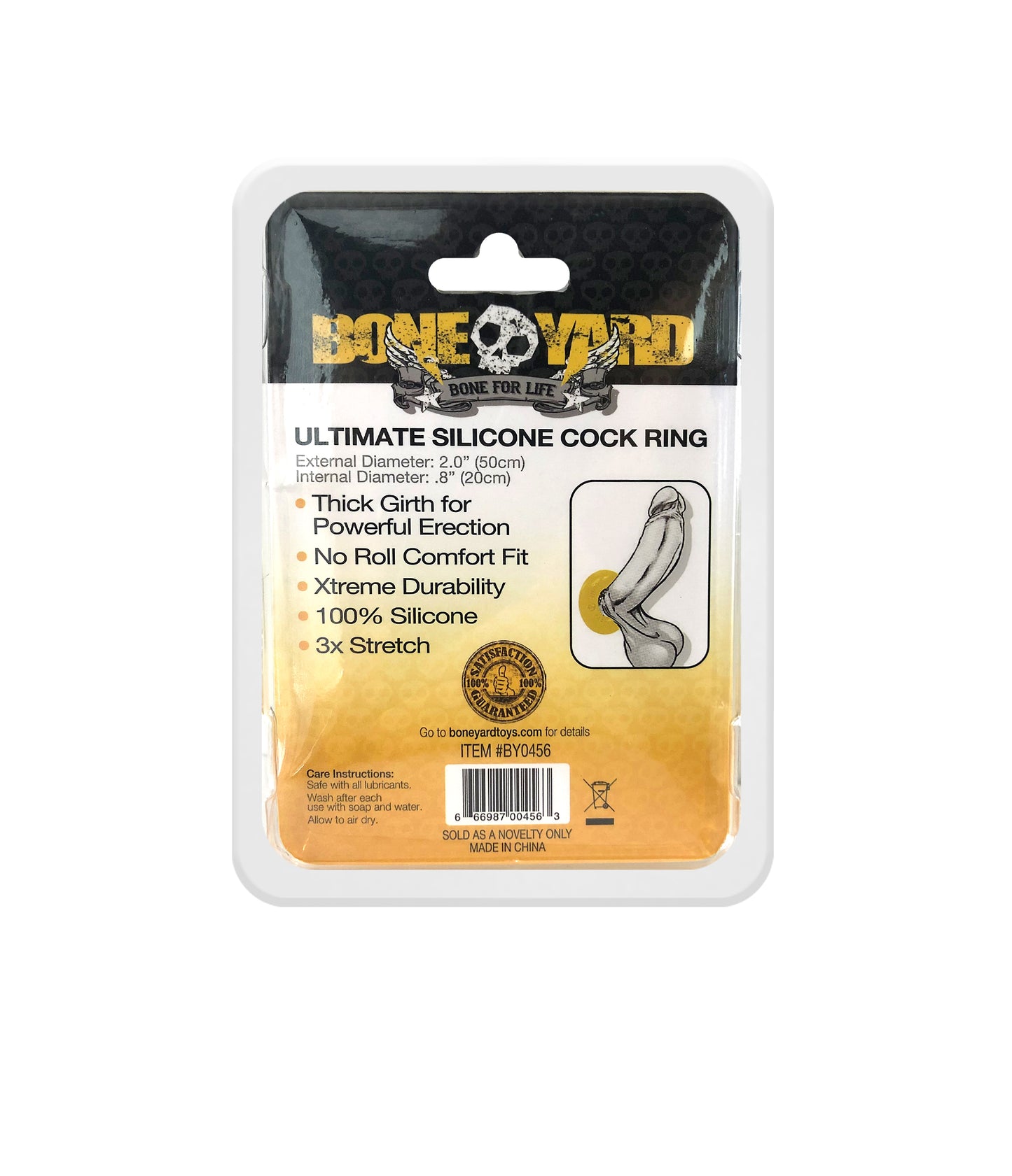 Boneyard Ultimate Silicone Cock Ring Yellow