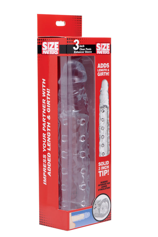 Size Matters 3" Clear Penis Enhancer Sleeve