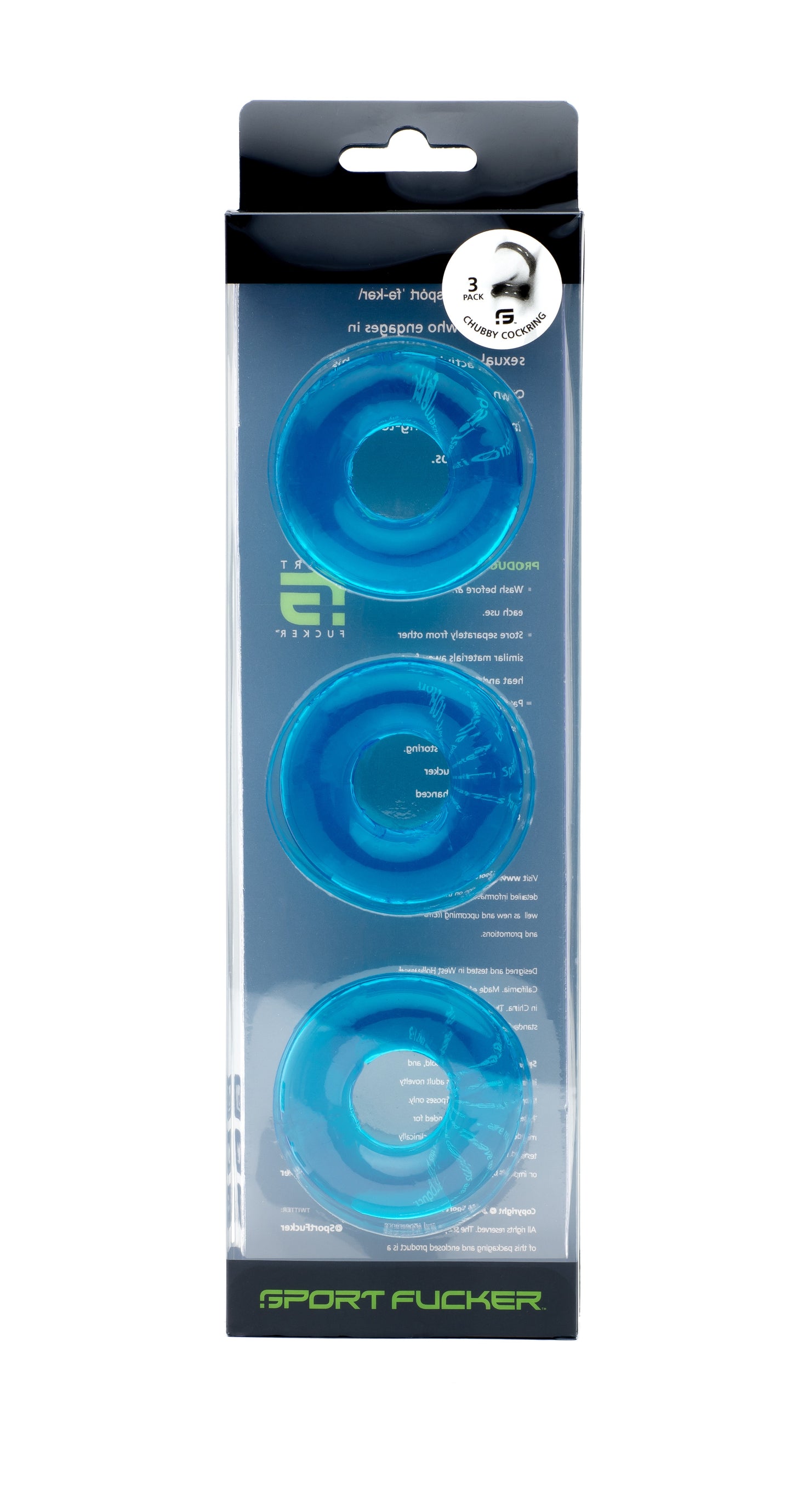 Sport Fucker Chubby Cock Ring 3 Pack Ice Blue