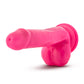 Blush Novelties Neo Dual Density Cock With Balls 6" Dildo Neon Pink