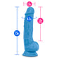 Blush Novelties Neo Dual Density Cock With Balls 7" Dildo Neon Blue