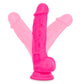 Blush Novelties Neo Dual Density Cock With Balls 7" Dildo Neon Pink