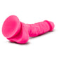 Blush Novelties Neo Dual Density Cock With Balls 7" Dildo Neon Pink