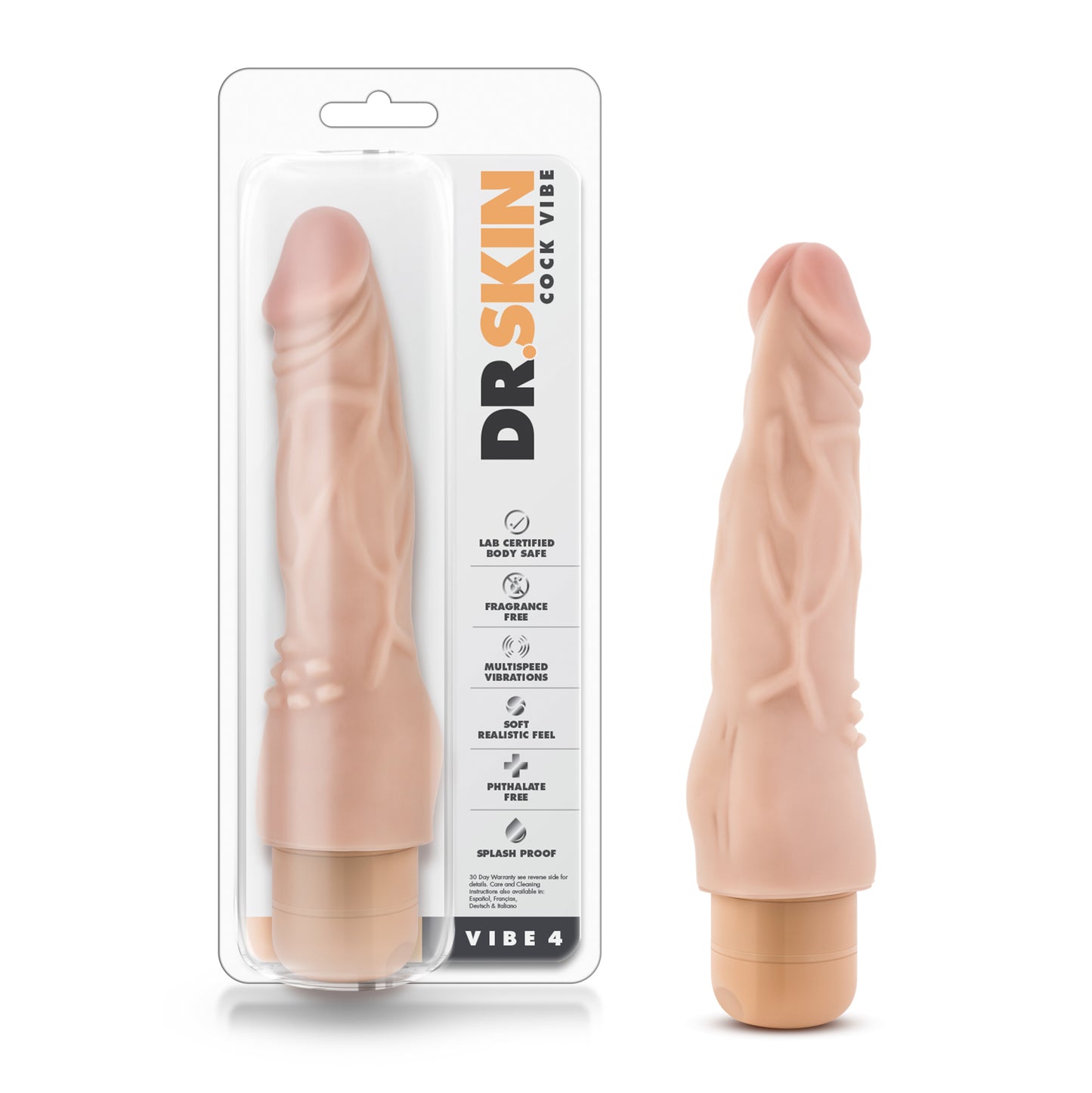 Dr Skin | Cock Vibe 4 - 8" inches Vibrating Cock Beige