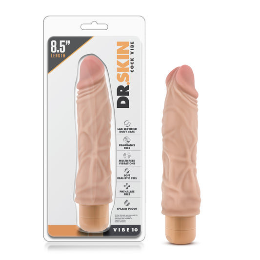 Dr Skin | Cock Vibe 10 - 8.5" inches Vibrating Cock Beige