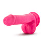 Blush Novelties Neo Elite 6" Silicone Dual Density Cock with Balls Neon Pink