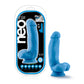 Blush Novelties Neo Elite 7" Silicone Dual Density Cock with Balls Neon Blue