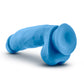 Blush Novelties Neo Elite 7" Silicone Dual Density Cock with Balls Neon Blue