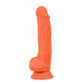 Blush Novelties Neo Elite 7.5" Silicone Dual Density Cock with Balls Neon Orange