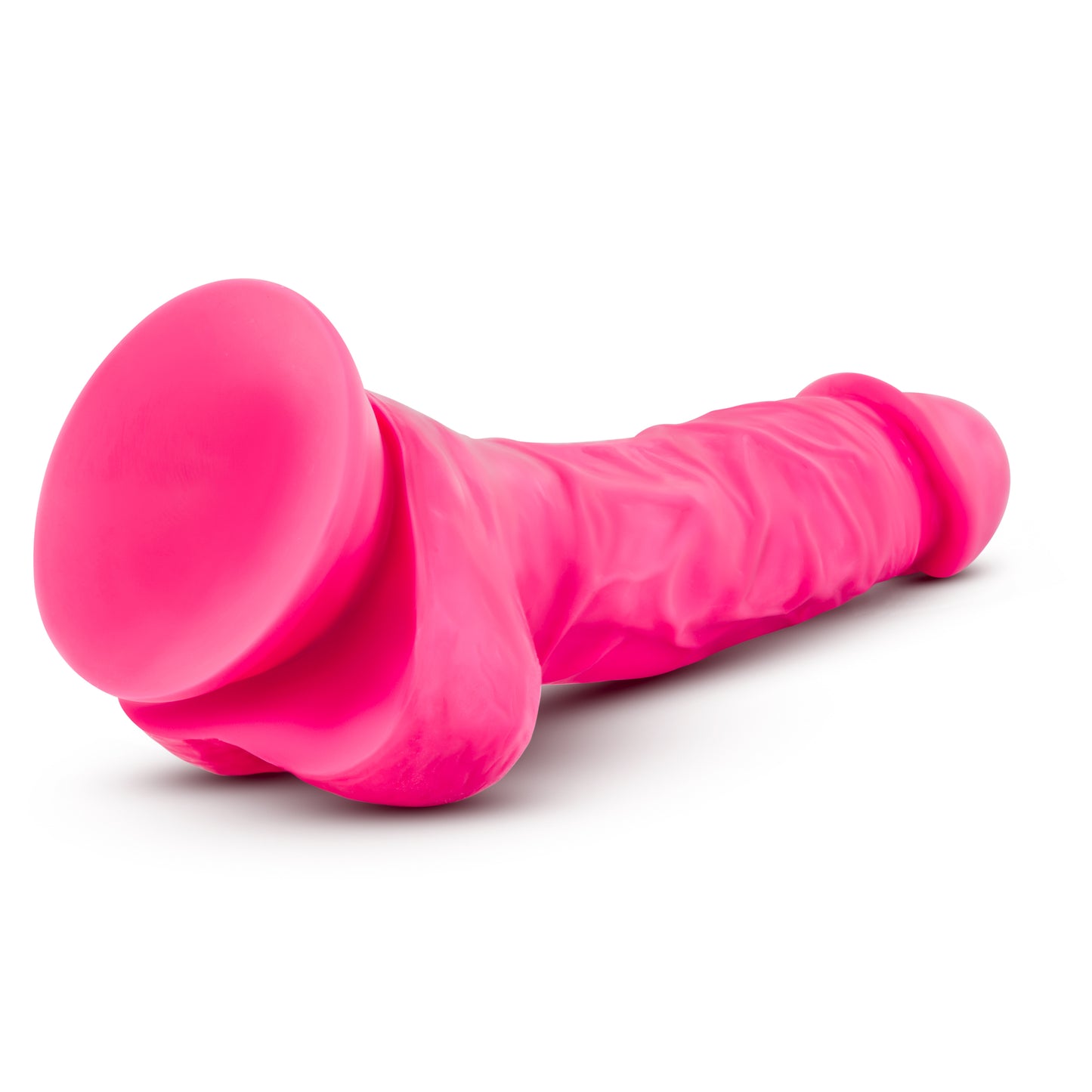 Blush Novelties Neo Elite 7.5" Silicone Dual Density Cock with Balls Neon Pink