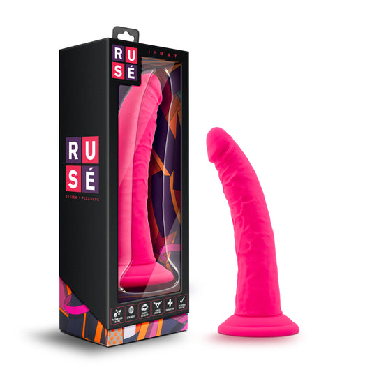 Ruse Jimmy Hot Pink Dildo 7.5" with Suction Cup