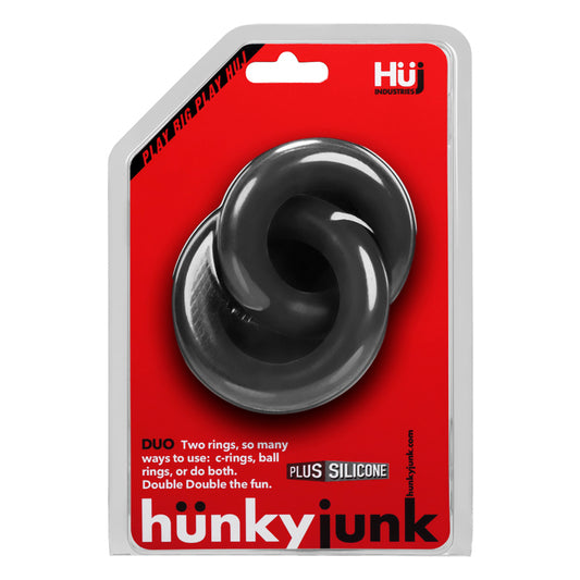 HunkyJunk DUO Linked Cock/Ball Rings Tar