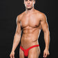 Envy Microfibre Low Rise Zip Thong Red Size S/M or M/L or L/XL