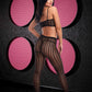 Lapdance Lingerie Jacquard Crop Top and Pants Set Black Size OS One Size