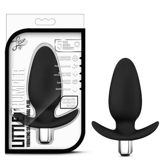 Luxe Little Thumper Black - Anal Plug with Vibrating Bullet